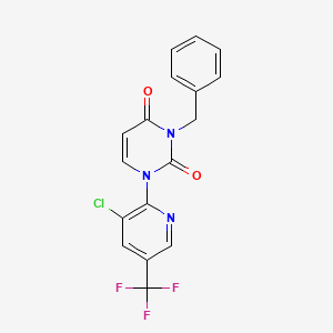 molecular formula C17H11ClF3N3O2 B2464103 3-benzyl-1-[3-chloro-5-(trifluoromethyl)-2-pyridinyl]-2,4(1H,3H)-pyrimidinedione CAS No. 339096-65-0