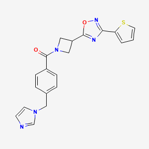 (4-((1H-imidazol-1-yl)methyl)phenyl)(3-(3-(thiophen-2-yl)-1,2,4-oxadiazol-5-yl)azetidin-1-yl)methanone