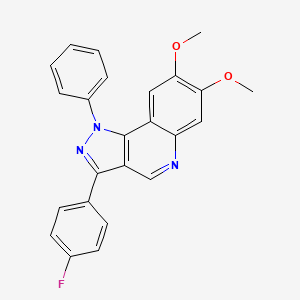 molecular formula C24H18FN3O2 B2464110 3-(4-fluorophenyl)-7,8-dimethoxy-1-phenyl-1H-pyrazolo[4,3-c]quinoline CAS No. 901247-31-2