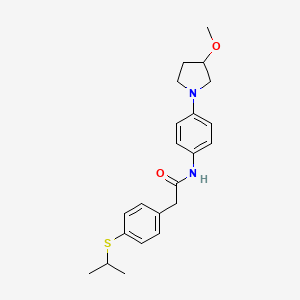 molecular formula C22H28N2O2S B2464113 2-(4-(isopropylthio)phenyl)-N-(4-(3-methoxypyrrolidin-1-yl)phenyl)acetamide CAS No. 1797088-20-0