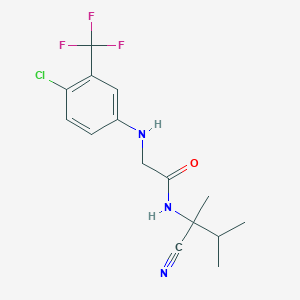 molecular formula C15H17ClF3N3O B2464117 2-{[4-chloro-3-(trifluoromethyl)phenyl]amino}-N-(1-cyano-1,2-dimethylpropyl)acetamide CAS No. 1097438-28-2