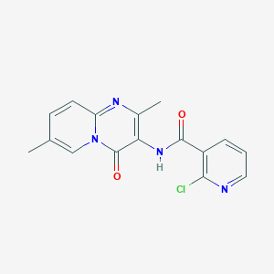 molecular formula C16H13ClN4O2 B2464118 2-氯-N-(2,7-二甲基-4-氧代-4H-吡啶并[1,2-a]嘧啶-3-基)烟酰胺 CAS No. 946235-15-0