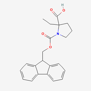 molecular formula C22H23NO4 B2464119 2-ethyl-1-[(9H-fluoren-9-ylmethoxy)carbonyl]pyrrolidine-2-carboxylic acid CAS No. 1549438-52-9