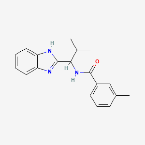 molecular formula C19H21N3O B2464120 N-(1-(1H-benzo[d]imidazol-2-yl)-2-methylpropyl)-3-methylbenzamide CAS No. 941924-22-7