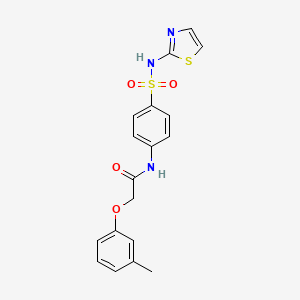molecular formula C18H17N3O4S2 B2464124 2-(3-甲基苯氧基)-N-[4-(1,3-噻唑-2-基磺酰胺)苯基]乙酰胺 CAS No. 312604-35-6