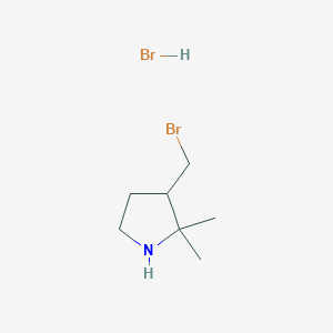 molecular formula C7H15Br2N B2464125 3-(Bromomethyl)-2,2-dimethylpyrrolidine;hydrobromide CAS No. 2287316-01-0