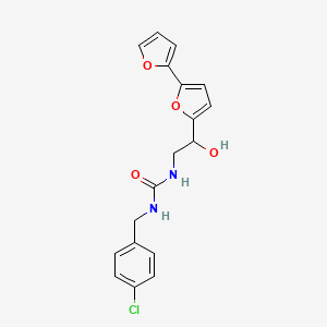 molecular formula C18H17ClN2O4 B2464130 3-(2-{[2,2'-Bifuran]-5-yl}-2-hydroxyethyl)-1-[(4-chlorophenyl)methyl]urea CAS No. 2320858-12-4