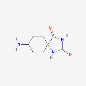 molecular formula C8H13N3O2 B2464133 8-Amino-1,3-diazaspiro[4.5]decane-2,4-dione CAS No. 1357924-94-7; 1803603-96-4
