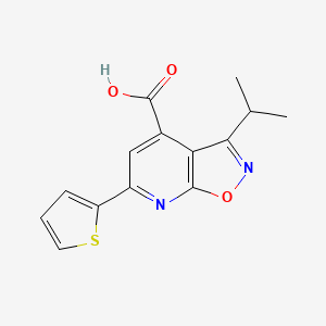 molecular formula C14H12N2O3S B2464134 3-(Methylethyl)-6-(2-thienyl)isoxazolo[5,4-b]pyridine-4-carboxylic acid CAS No. 890600-31-4