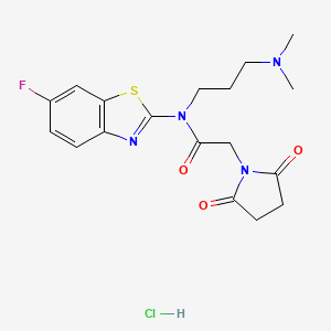 molecular formula C18H22ClFN4O3S B2464135 盐酸N-(3-(二甲氨基)丙基)-2-(2,5-二氧代吡咯烷-1-基)-N-(6-氟苯并[d]噻唑-2-基)乙酰胺 CAS No. 1216857-82-7