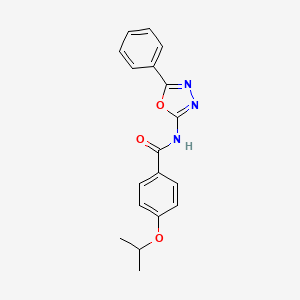 molecular formula C18H17N3O3 B2464142 4-异丙氧基-N-(5-苯基-1,3,4-噁二唑-2-基)苯甲酰胺 CAS No. 897615-72-4