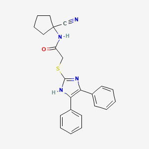 molecular formula C23H22N4OS B2464147 N-(1-cyanocyclopentyl)-2-[(4,5-diphenyl-1H-imidazol-2-yl)sulfanyl]acetamide CAS No. 850458-85-4