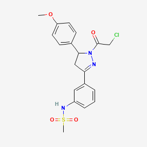 N-[3-[2-(2-chloroacetyl)-3-(4-methoxyphenyl)-3,4-dihydropyrazol-5-yl]phenyl]methanesulfonamide