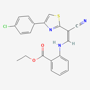 (Z)-ethyl 2-((2-(4-(4-chlorophenyl)thiazol-2-yl)-2-cyanovinyl)amino)benzoate