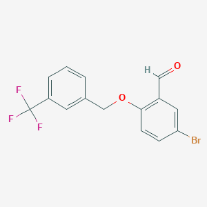 5-Bromo-2-{[3-(trifluoromethyl)benzyl]oxy}benzaldehyde