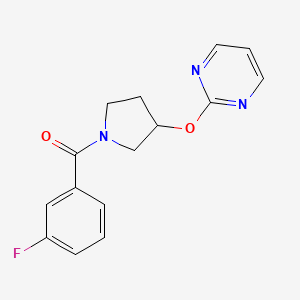 (3-Fluorophenyl)(3-(pyrimidin-2-yloxy)pyrrolidin-1-yl)methanone