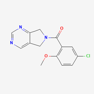 molecular formula C14H12ClN3O2 B2464167 (5-chloro-2-methoxyphenyl)(5H-pyrrolo[3,4-d]pyrimidin-6(7H)-yl)methanone CAS No. 1448123-84-9