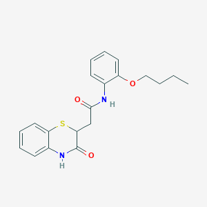 molecular formula C20H22N2O3S B2464183 N-(2-butoxyphenyl)-2-(3-oxo-3,4-dihydro-2H-1,4-benzothiazin-2-yl)acetamide CAS No. 431999-04-1