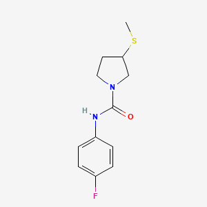 molecular formula C12H15FN2OS B2464187 N-(4-fluorophenyl)-3-(methylthio)pyrrolidine-1-carboxamide CAS No. 1795298-84-8