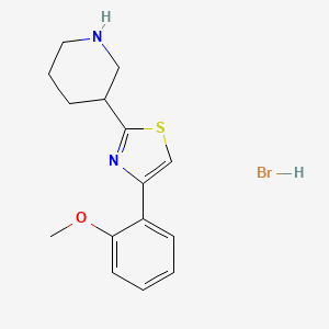 molecular formula C15H19BrN2OS B2464207 3-[4-(2-Methoxyphenyl)-1,3-thiazol-2-yl]piperidine hydrobromide CAS No. 1803590-19-3