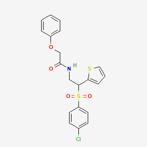 N-[2-[(4-chlorophenyl)sulfonyl]-2-(2-thienyl)ethyl]-2-phenoxyacetamide