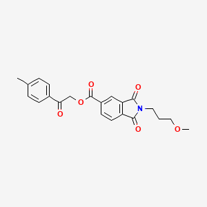 molecular formula C22H21NO6 B2464212 2-(4-甲苯基)-2-氧代乙基 2-(3-甲氧基丙基)-1,3-二氧代-2,3-二氢-1H-异吲哚-5-羧酸酯 CAS No. 356091-94-6