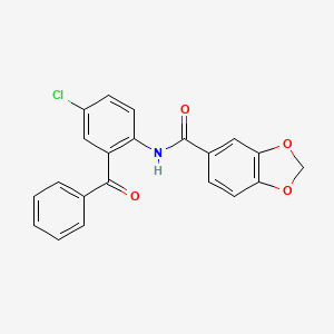 N-(2-benzoyl-4-chlorophenyl)-1,3-benzodioxole-5-carboxamide