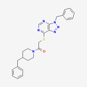 molecular formula C25H26N6OS B2464218 2-((3-benzyl-3H-[1,2,3]triazolo[4,5-d]pyrimidin-7-yl)thio)-1-(4-benzylpiperidin-1-yl)ethanone CAS No. 924805-77-6