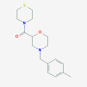 molecular formula C17H24N2O2S B2464221 [4-[(4-Methylphenyl)methyl]morpholin-2-yl]-thiomorpholin-4-ylmethanone CAS No. 2415510-70-0