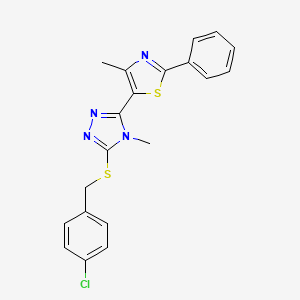 4-chlorobenzyl 4-methyl-5-(4-methyl-2-phenyl-1,3-thiazol-5-yl)-4H-1,2,4-triazol-3-yl sulfide