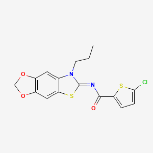 molecular formula C16H13ClN2O3S2 B2464232 (Z)-5-chloro-N-(7-propyl-[1,3]dioxolo[4',5':4,5]benzo[1,2-d]thiazol-6(7H)-ylidene)thiophene-2-carboxamide CAS No. 899362-38-0