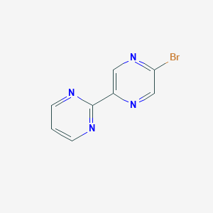 molecular formula C8H5BrN4 B2464242 2-溴-5-嘧啶-2-基吡嗪 CAS No. 2143581-43-3