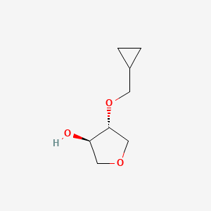 molecular formula C8H14O3 B2464243 (3R,4R)-4-(环丙基甲氧基)四氢呋喃-3-醇 CAS No. 2165902-10-1