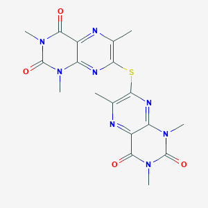 molecular formula C18H18N8O4S B246425 1,3,6-Trimethyl-7-(1,3,6-trimethyl-2,4-dioxopteridin-7-yl)sulfanylpteridine-2,4-dione 