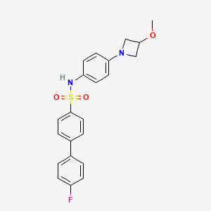 molecular formula C22H21FN2O3S B2464253 4'-氟-N-(4-(3-甲氧基氮杂环丁烷-1-基)苯基)-[1,1'-联苯]-4-磺酰胺 CAS No. 2034423-64-6