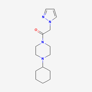 molecular formula C15H24N4O B2464278 1-(4-cyclohexylpiperazin-1-yl)-2-(1H-pyrazol-1-yl)ethanone CAS No. 1235667-97-6