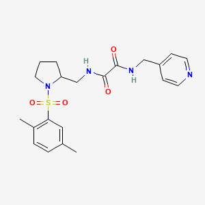 molecular formula C21H26N4O4S B2464282 N1-((1-((2,5-dimethylphenyl)sulfonyl)pyrrolidin-2-yl)methyl)-N2-(pyridin-4-ylmethyl)oxalamide CAS No. 896287-59-5