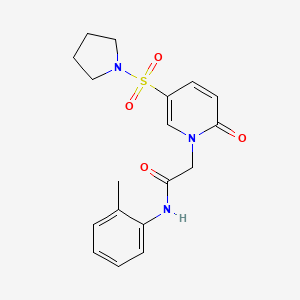 molecular formula C18H21N3O4S B2464283 N-(2-methylphenyl)-2-[2-oxo-5-(pyrrolidin-1-ylsulfonyl)pyridin-1(2H)-yl]acetamide CAS No. 949303-03-1