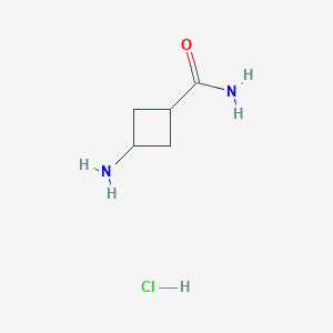molecular formula C5H11ClN2O B2464293 3-Aminocyclobutane-1-carboxamide hydrochloride CAS No. 84182-57-0