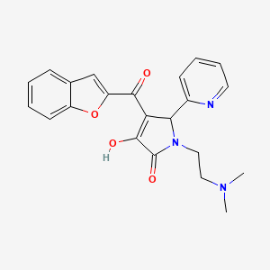 molecular formula C22H21N3O4 B2464295 4-(苯并呋喃-2-羰基)-1-(2-(二甲氨基)乙基)-3-羟基-5-(吡啶-2-基)-1H-吡咯-2(5H)-酮 CAS No. 618877-79-5