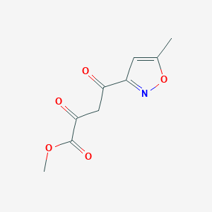 molecular formula C9H9NO5 B2464299 Methyl 4-(5-methylisoxazol-3-yl)-2,4-dioxobutanoate CAS No. 1195521-24-4