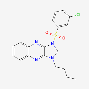 1-butyl-3-((3-chlorophenyl)sulfonyl)-2,3-dihydro-1H-imidazo[4,5-b]quinoxaline