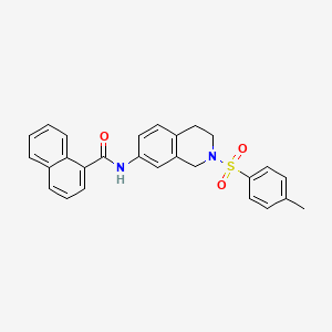 molecular formula C27H24N2O3S B2464307 N-(2-tosyl-1,2,3,4-tetrahydroisoquinolin-7-yl)-1-naphthamide CAS No. 954708-51-1