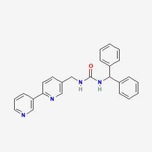 molecular formula C25H22N4O B2464312 1-([2,3'-Bipyridin]-5-ylmethyl)-3-benzhydrylurea CAS No. 2034473-14-6