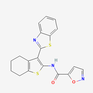 N-(3-(benzo[d]thiazol-2-yl)-4,5,6,7-tetrahydrobenzo[b]thiophen-2-yl)isoxazole-5-carboxamide