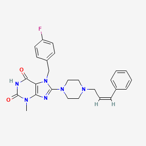 (Z)-7-(4-fluorobenzyl)-3-methyl-8-(4-(3-phenylallyl)piperazin-1-yl)-1H-purine-2,6(3H,7H)-dione