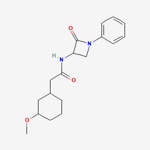 molecular formula C18H24N2O3 B2464321 2-(3-Methoxycyclohexyl)-N-(2-oxo-1-phenylazetidin-3-yl)acetamide CAS No. 2224132-79-8