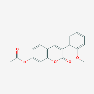 molecular formula C18H14O5 B2464324 3-(2-甲氧苯基)-2-氧代-2H-色烯-7-基乙酸酯 CAS No. 549501-07-7
