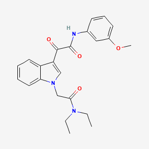 molecular formula C23H25N3O4 B2464326 2-(1-(2-(diethylamino)-2-oxoethyl)-1H-indol-3-yl)-N-(3-methoxyphenyl)-2-oxoacetamide CAS No. 893981-71-0