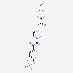 N-(4-(2-(4-hydroxypiperidin-1-yl)-2-oxoethyl)phenyl)-4-(trifluoromethoxy)benzamide